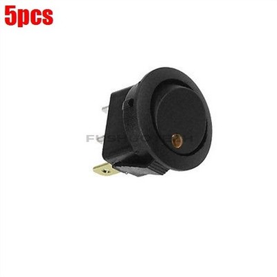5Pcs Yellow Toggle Switch 12V Led Dot Light Car Auto Boat Round Rocker On-Off pa