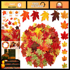 500 Pcs Artificial Fall Leaves Decorations - Autumn Maple for DIY Crafts, Weddin