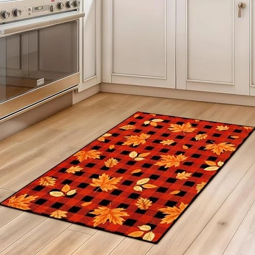 Коврик на часть комнаты моющийся нескользящий коврик для прихожей осень 2x3 мягкий искусственный - Изображение 3 из 4