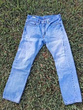 Levis 505 Regular Fit 32x32 Straight Leg DISTRESSED Men's Jeans 08