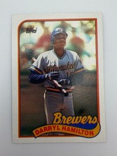 #88 Darryl Hamilton [Rookie] Brewers 1989 Topps Baseball Card NM. rookie card picture