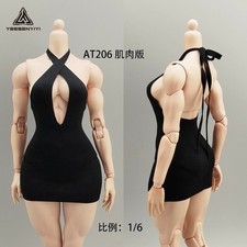 1/6 Black Elastic strap short skirt Dress Clothes Fit 12'' Female Action Figure