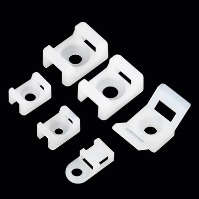 Cable Tie Mounting Base - Black or White - Mount Saddle Type Wire Holder New  