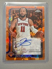 2025-26 Topps Chrome Sapphire Orange On-Card Auto Jalen Brunson /25 Knicks