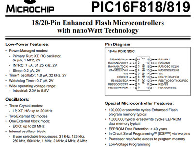 Lot of 4 - Microchip - PIC16LF819-I/SO - IC, MCU, Enhanced Flash Microcontroller