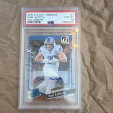 Panini 2023 Clearly Donruss Sam LaPorta Auto Rated Rookie #81 PSA 10 Lions