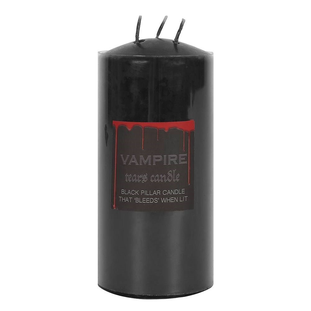 15cm Vampire Tears Black Pillar Candle Witch Pagan Gothic Blood Bleeding Rose