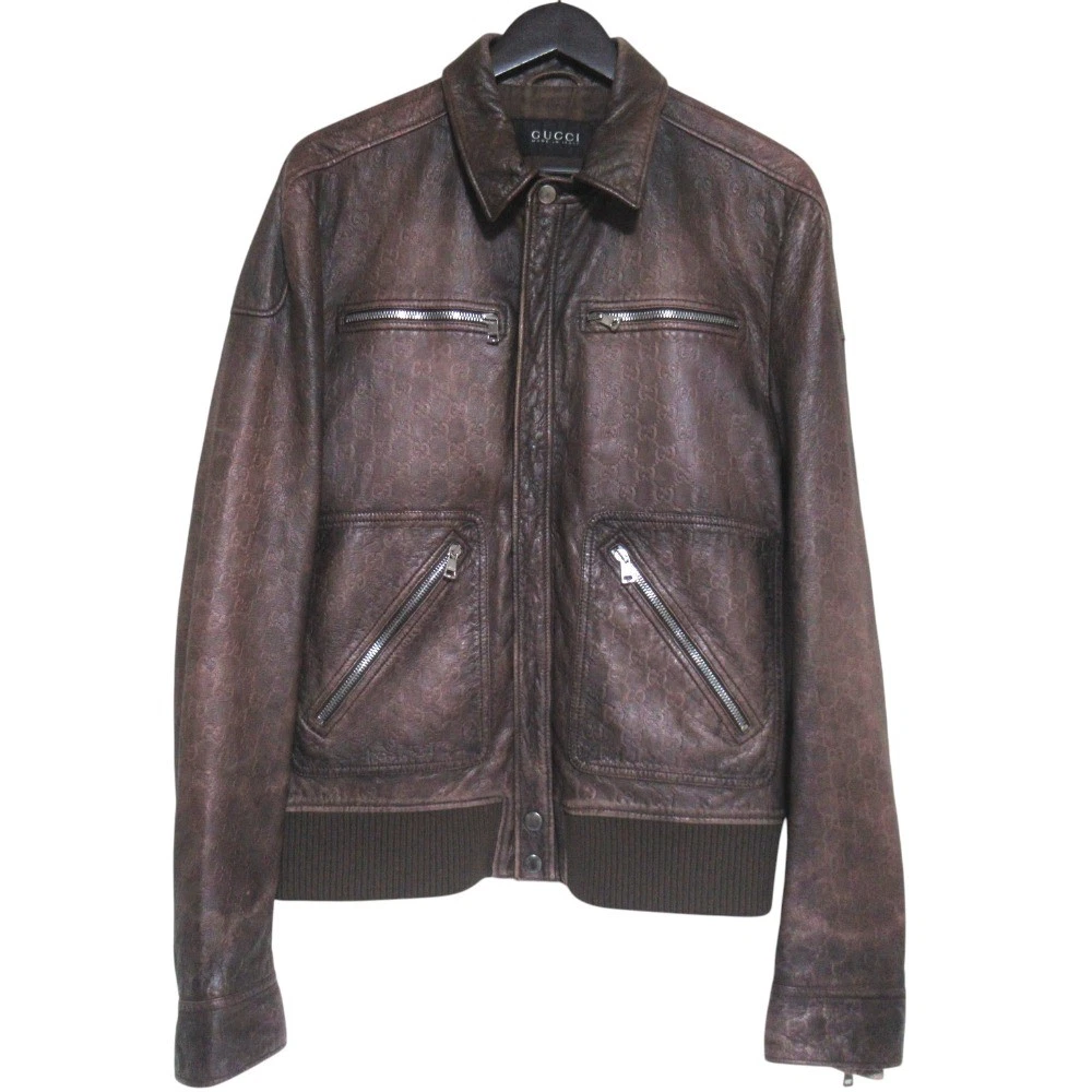 Gucci Leather Outer Shell Brown Coats, Jackets & Vests for Men for
