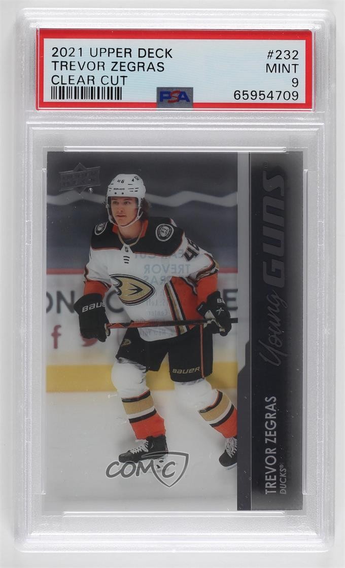 2021 Upper Deck Series 1 Young Guns Clear Cut Trevor Zegras #232 PSA 9 MINT 4p5