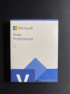 Microsoft Visio Professional New 2021 Retail Box key and USB