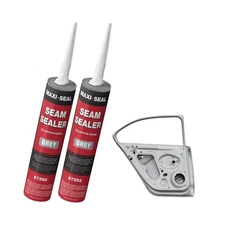 [2 Pack] LAUCO Maxi-Seal Polyurethane Seam Sealer Automotive - Gray, 10.5oz T...