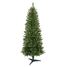 Puleo International 6' Pre-lit Green Carson Pine  Christmas Tree with Lights