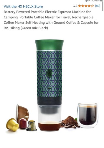 Portable Electric Travel Espresso Maker,USB charging, ground coffee and capsules