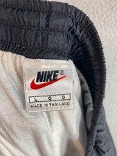 Vintage 90s Nike Windbreaker Track Pants Mens Large Black Baggy Ankle Zip Nylon
