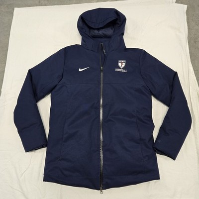 Mens SMALL Nike Penn State Basketball 550 Down Fill Hooded Parka Navy 915036-419
