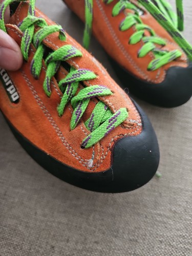 SCARPA Women Rock Climbing Shoes Orange Suede Lace Up Size 39 (B, G) - Picture 2 of 12
