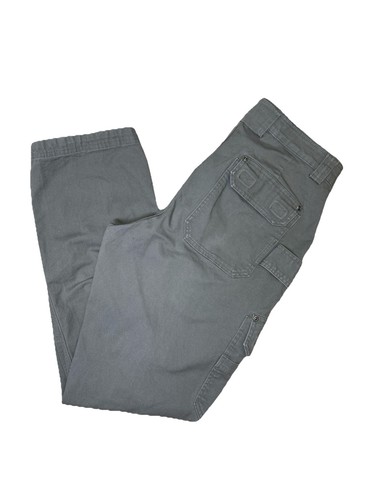 Duluth Trading Mens Flex Fire Hose Carpenter Gray Pants Relaxed Fit Cargo 36X32