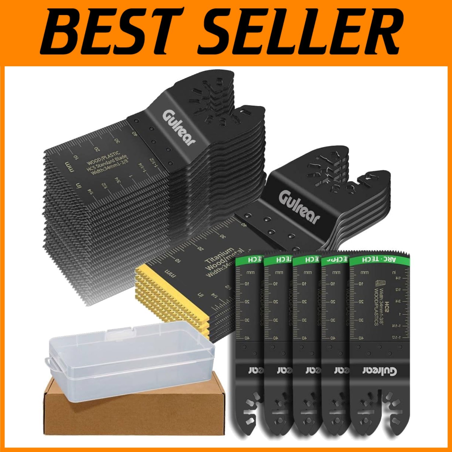 50-Piece Oscillating Tool Blade Set - Titanium & Carbon Steel for Versatile Cutting