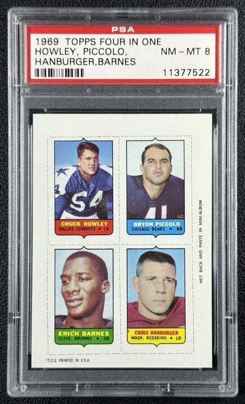 1969 TOPPS FOUR IN ONE 4-IN-1 PSA 8 CHUCK HOWLEY PICCOLO BARNES HANBURGER 7522