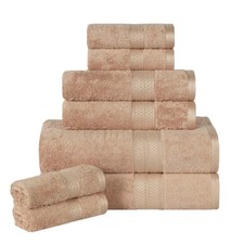 Rayon from Bamboo Cotton Blend 8 Piece Towel Set, for Bathroom, Gym, Spa, Ess...
