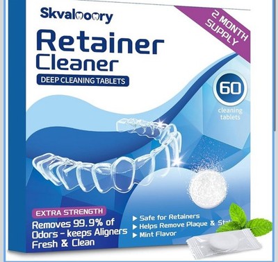 Retainer Cleaner Tablets, Denture Cleaning Tablets for Invisalign, Aligner, Nigh
