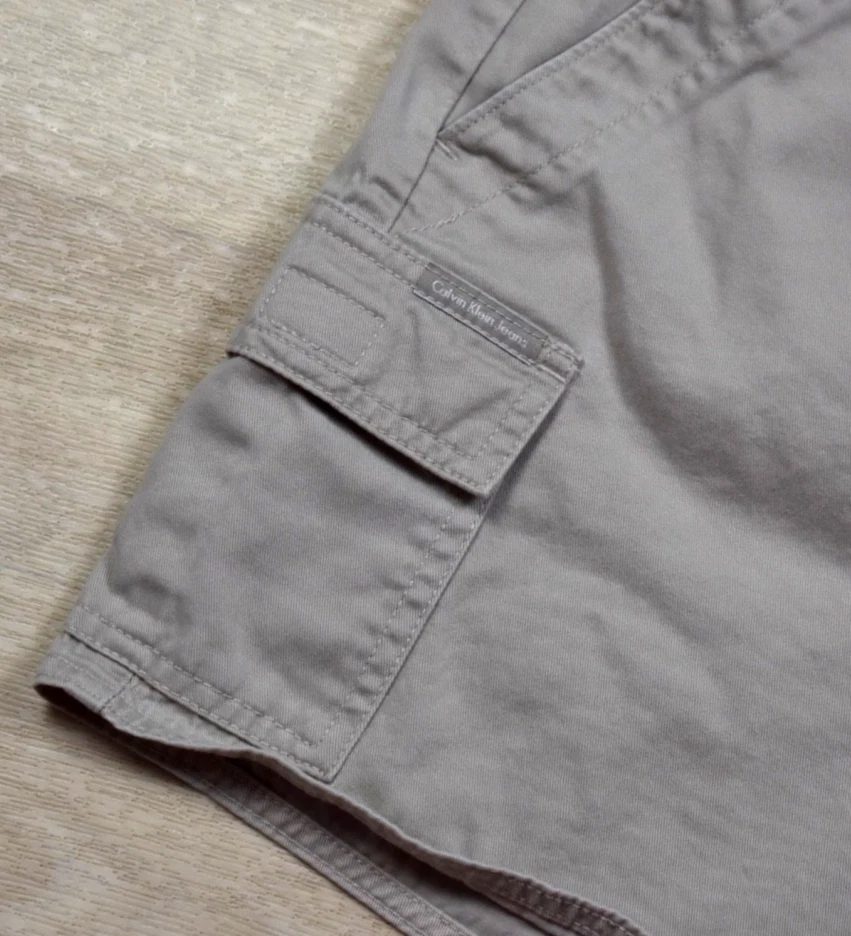 Pantalones Cortos Carga Años 90 Y2K Calvin Klein Tostado Denim Para Mujer Talla 8 De Colección Años 2000 Foto 3 de 4