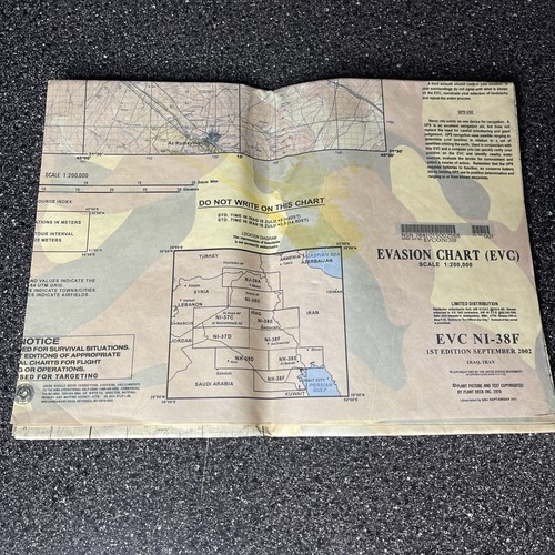 EVC NI-38F US MILITARY EVASION CHART  IRAQ IRAN 1st- EDITION MAY 2002