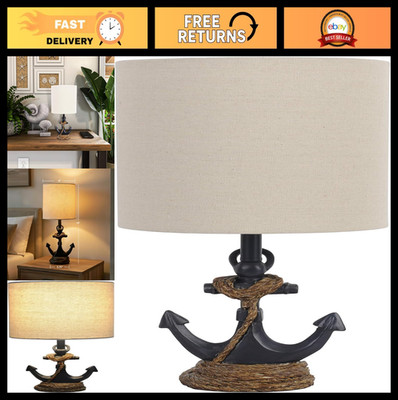 Coastal Style Resin Accent Lamp with Easy Push-Through Switch, Energy Efficient,