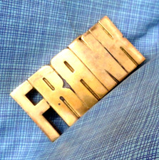 FRANK Belt Buckle Iconic 70s Cut Out Brass Name Vtg Baron Taiwan .GMP533