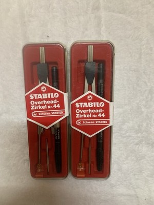 LOT OF 2 VTG SCHWAN STABILO OVERHEAD ZIRKEL NR.44 COMPLETE COMPASS MADE GERMANY