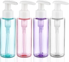 Travel Bottles Plastic Pump Bottle Dispenser TSA Approved 3.4Oz/100Ml 4 Pack Tra
