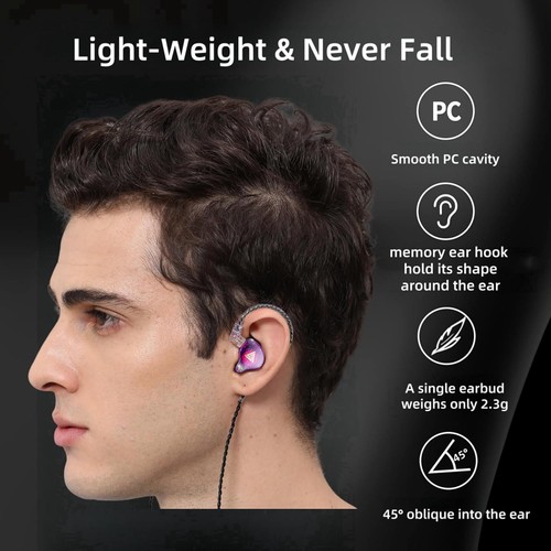 QKZ AK6 Pro IEM con cable para auriculares para juegos con micrófono, en colores de monitor de oído - Imagen 2 de 9