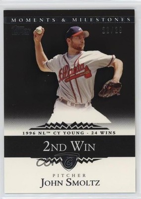2007 Moments & Milestones Black 21/29 John Smoltz (1996 NL Cy Young 24 Wins) 0l2