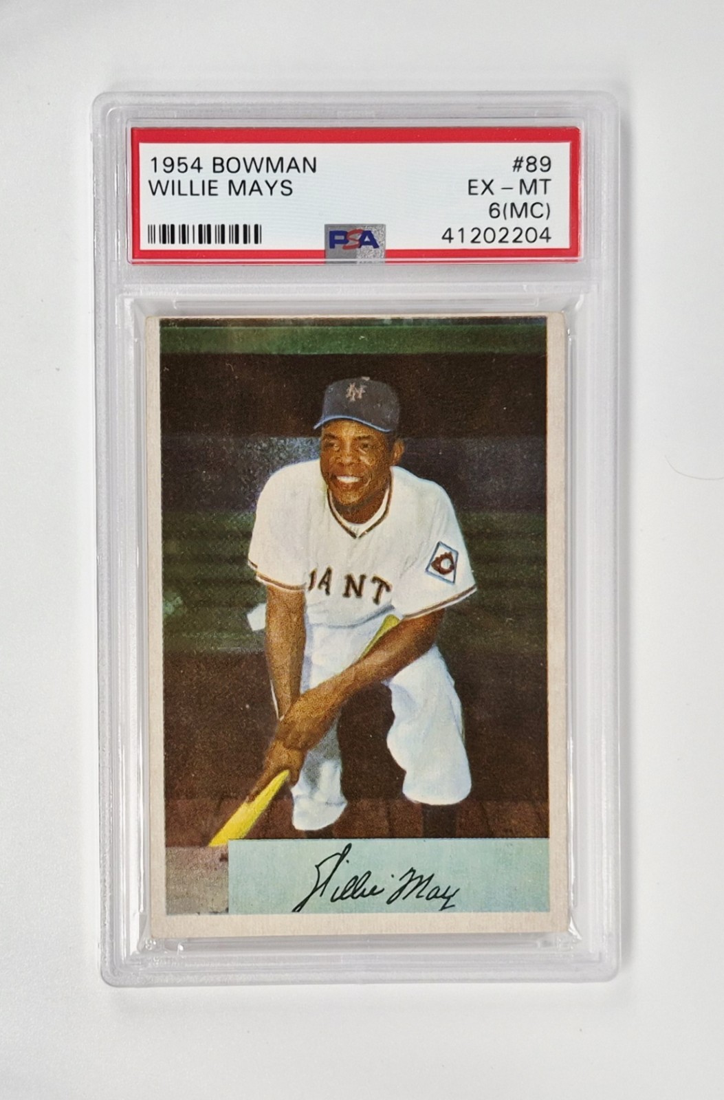 PSA GRADED 6 EX - MINT VINTAGE  1954 Bowman #89 Willie Mays NEW YORK GIANTS HOF