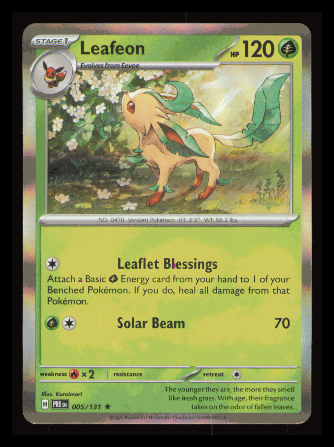 Pokemon Leafeon 005/131 Prismatic Evolutions Holo Rare NM