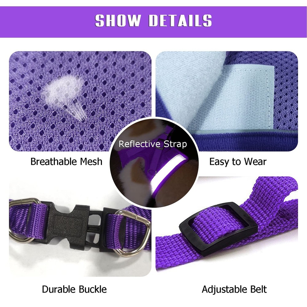 Dog Harness and Leash Set for Walking, Soft Mesh Adjustable Easy Control