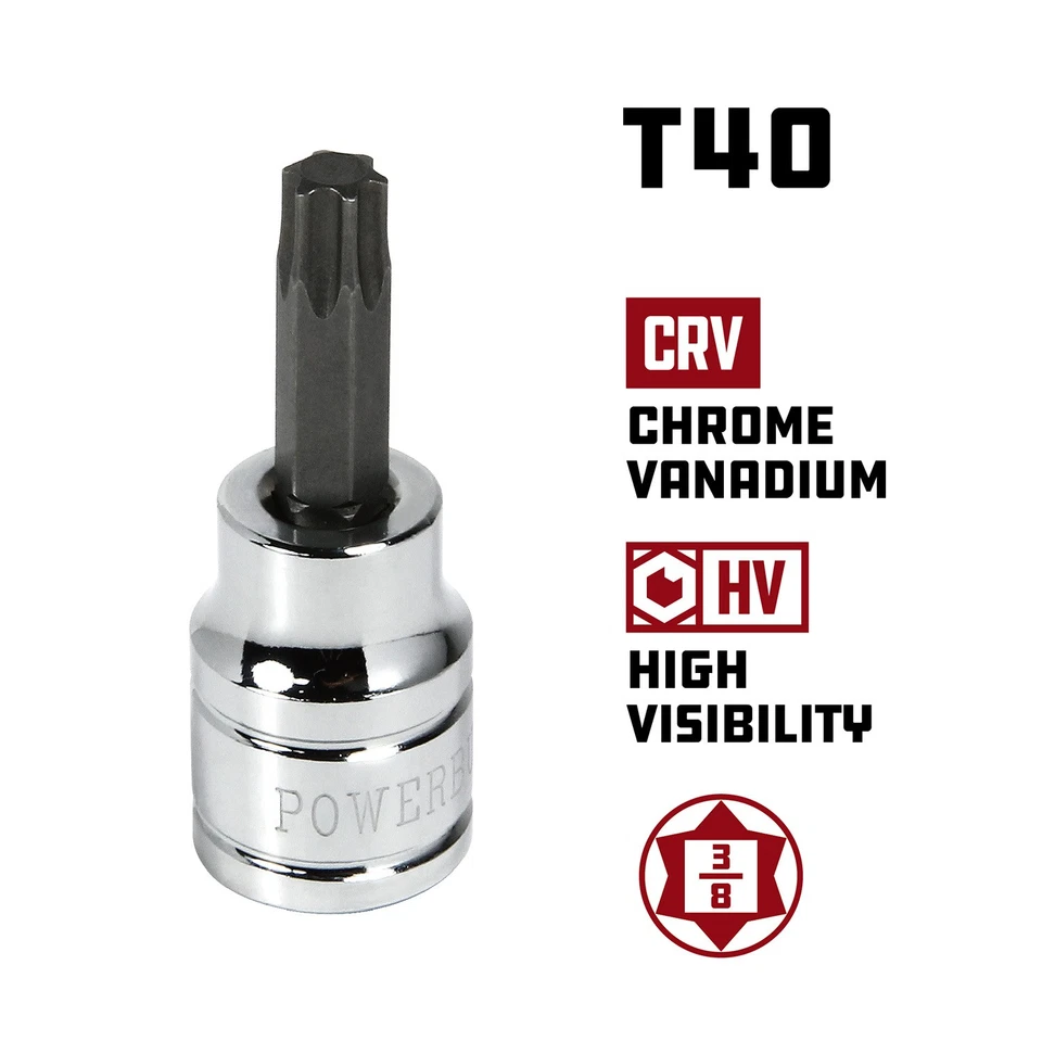 Powerbuilt 3/8 Inch Drive T-40 Torx Bit Socket - 641402 - Image 2 of 4