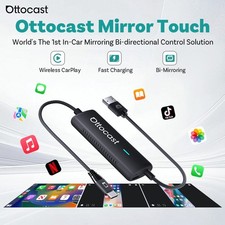 Ottocast Mirror Touch Ai box Wireless CarPlay Adapter USB Plug Phone Car Control
