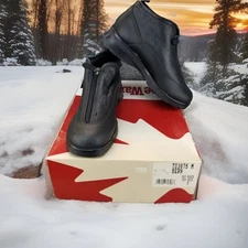 ✅Toe Warmers Bern Waterproof Black Leather Front Zip Women's 7M Boots T03875