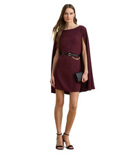 Ralph Lauren Cape Georgette Cocktail Dress MSRP 215 Glamours  Chic