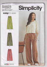 9823 SIMPLICITY - PANTS w Detailed Front - Sz 16/18/20/22/24