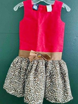 girls clothing size 4, So La Vita dress, girls leopard print dress, holiday