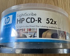 HP CD-R 52x For LightScribe Direct Disc Labeling Enabled Burners,NEW.