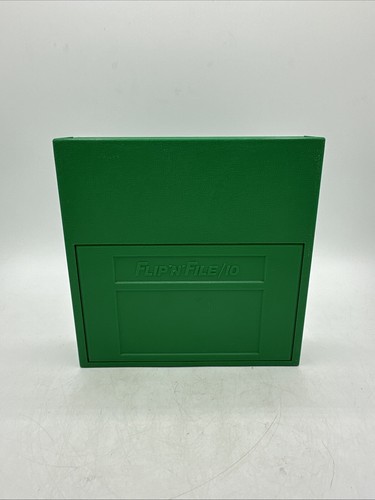 Flip N File Diskettenhalter Kunststoffhülle grün 6,5" Vintage