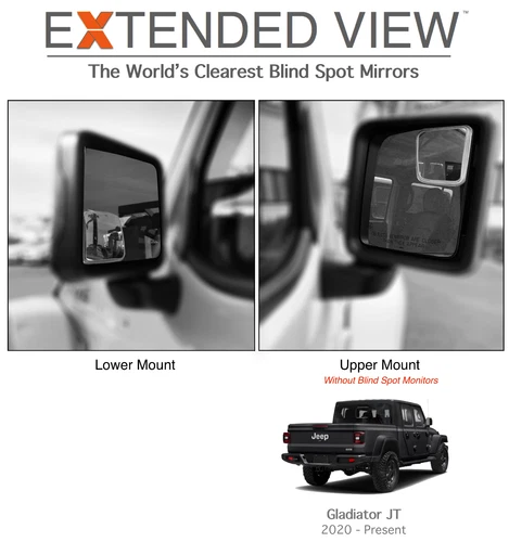 Jeep Gladiator Blind Spot Mirrors | Custom Gladiator JT Jeep Blindspot Mirrors