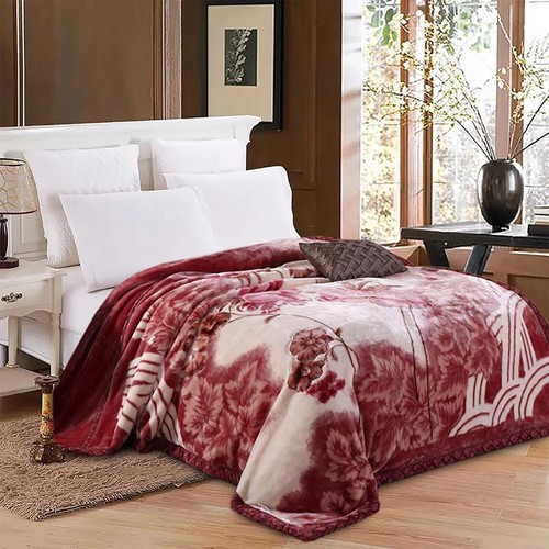2PLY Heavy Weight Warm Soft Blankets Reversible Bed Throw King Size Comforter - Picture 13 of 38