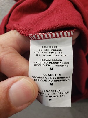 「juns」 Champion Shirt Men's Medium Red Short Sleeve Athleisure Cotton NWT