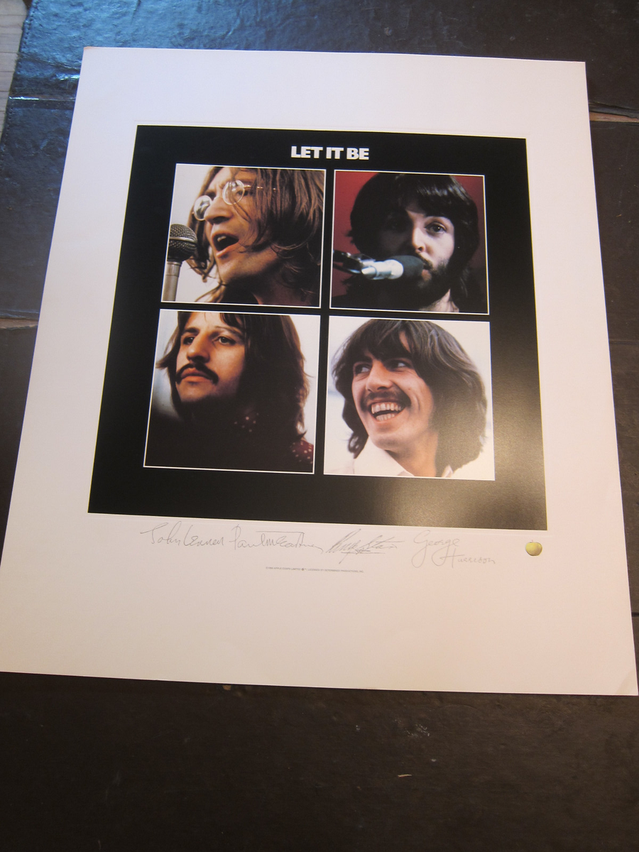 Beatles Let it Be Lithograph Album Poster Apple Licensed Plate