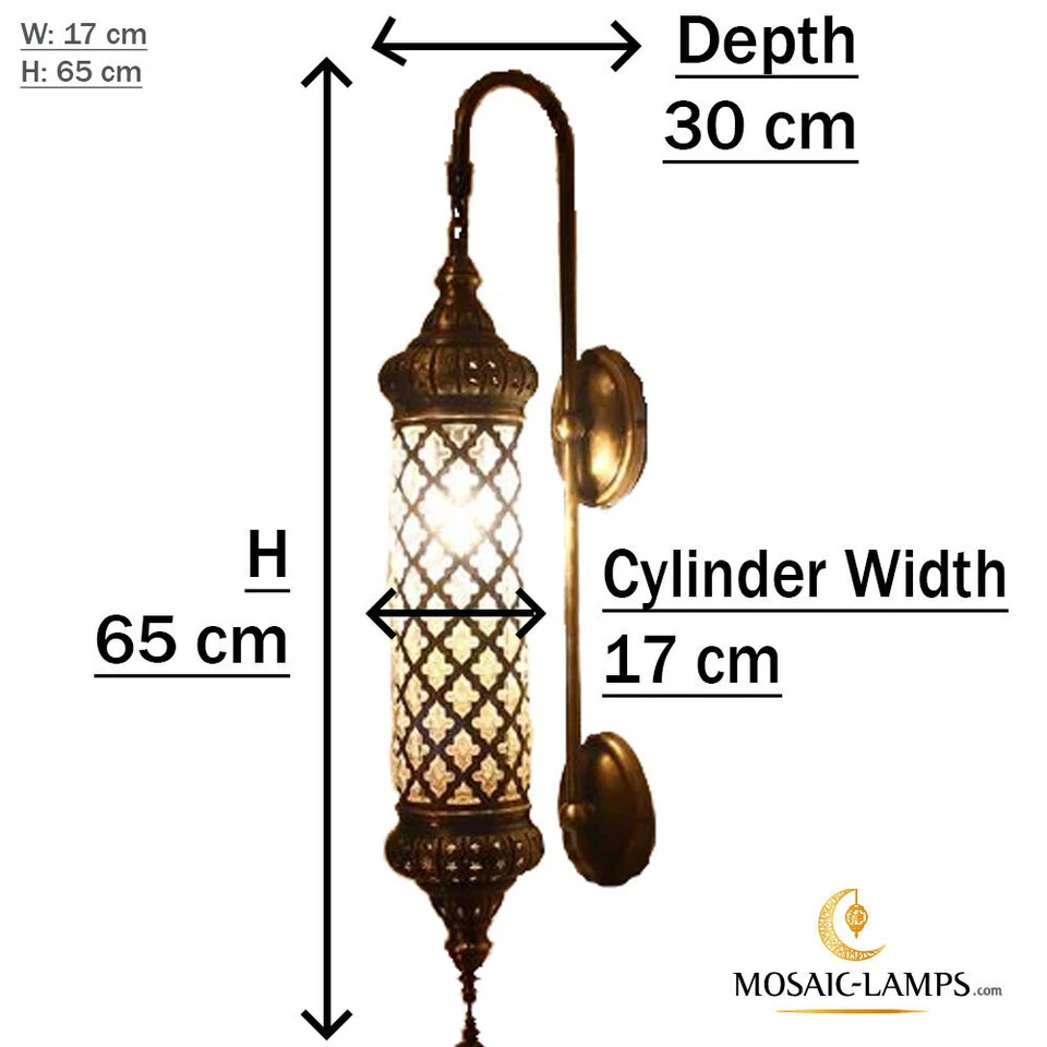 X Large Ottoman Laser Wall Lamp, Turkish Bathroom Wall Sconce, Blown Glass Light - Image 3 of 4