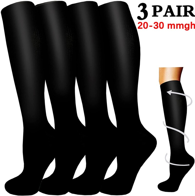 3 Medias De Compression Para Mujer Calcetines Para La Circulacion 15-20 Mmhg